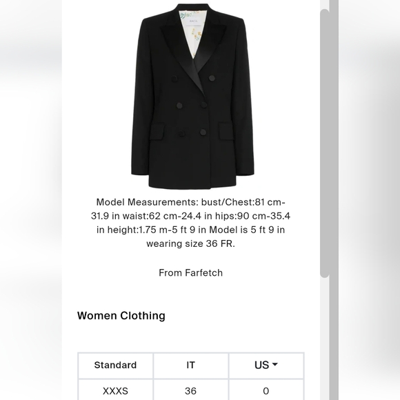 RACIL Cambridge Double-breasted Satin-trimmed Wool-blend Blazer, Sz 36 / US 0 - Picture 9 of 11